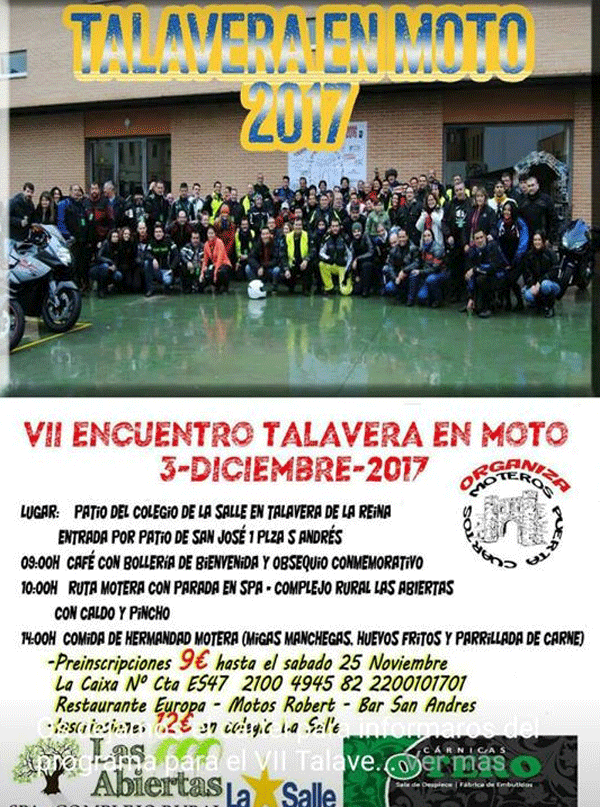 VII Encuentro Talavera en Moto 3 de Diciembre 2017